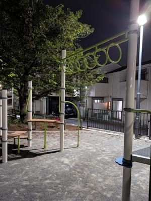 夫婦橋親水公園の雲梯 - こども複合遊具の一部 (写真は問い合わせフォームでいただいたもの。2026.04.19)